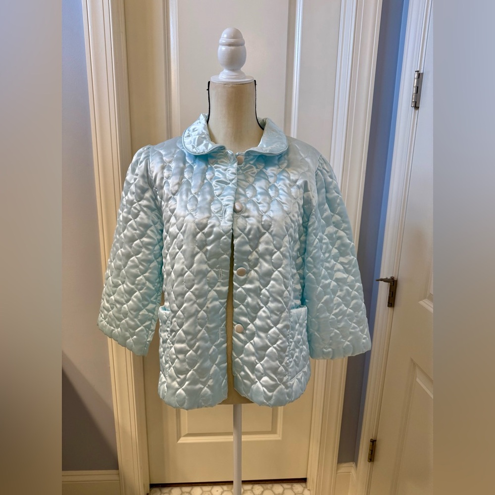 Vintage Barbizon Satin Serene Quilted Bed Jacket - M
